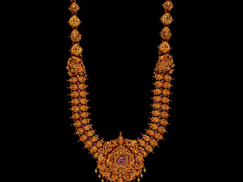 peacock design gold necklace - Totaram & Sons