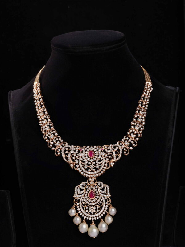 bridal ruby diamond necklace - Totaram & Sons