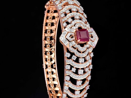 ruby and diamond bangle design - Totaram & Sons