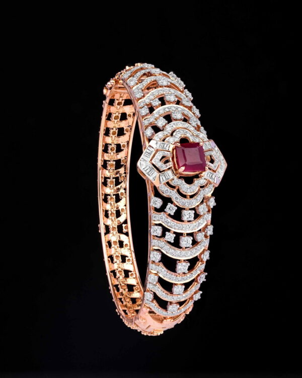 ruby and diamond bangle design - Totaram & Sons